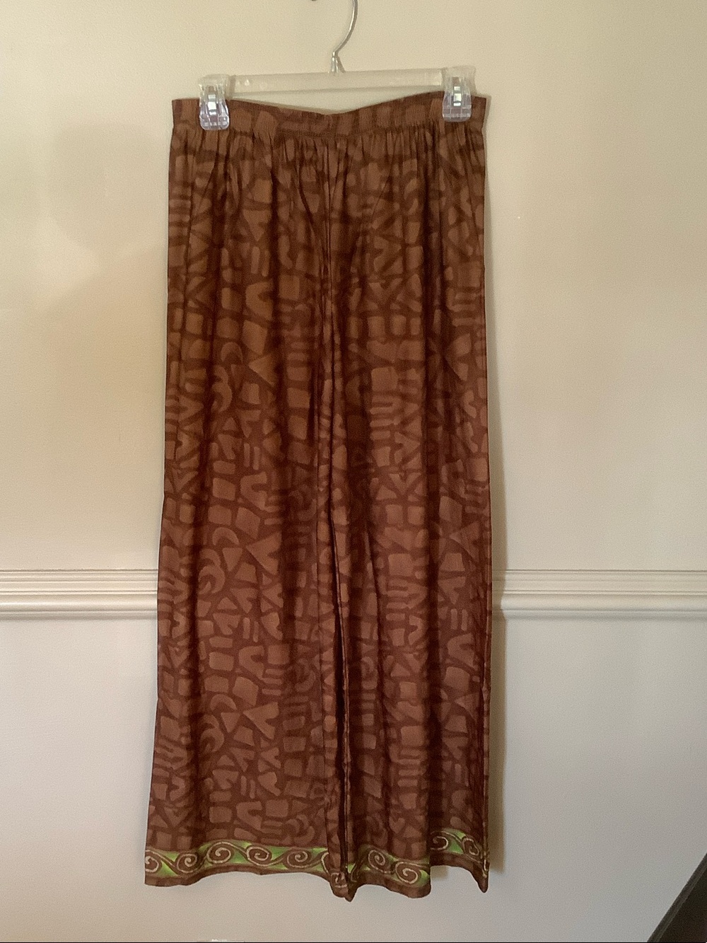 Tara Grinna Brown Geometric Patterned Women's Swim Coverup Pants